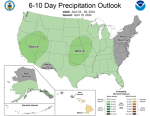 NOAA CPC 6 to 10 Day Precipitation Probability Outlook