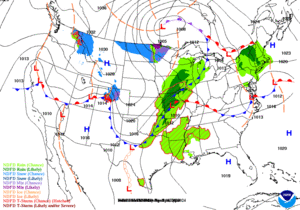 Day 1 (Thursday): Forecast Surface Map