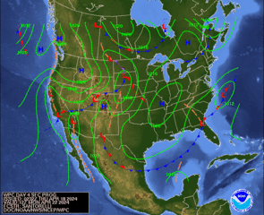 Day 4 (Sunday): Forecast Surface Map