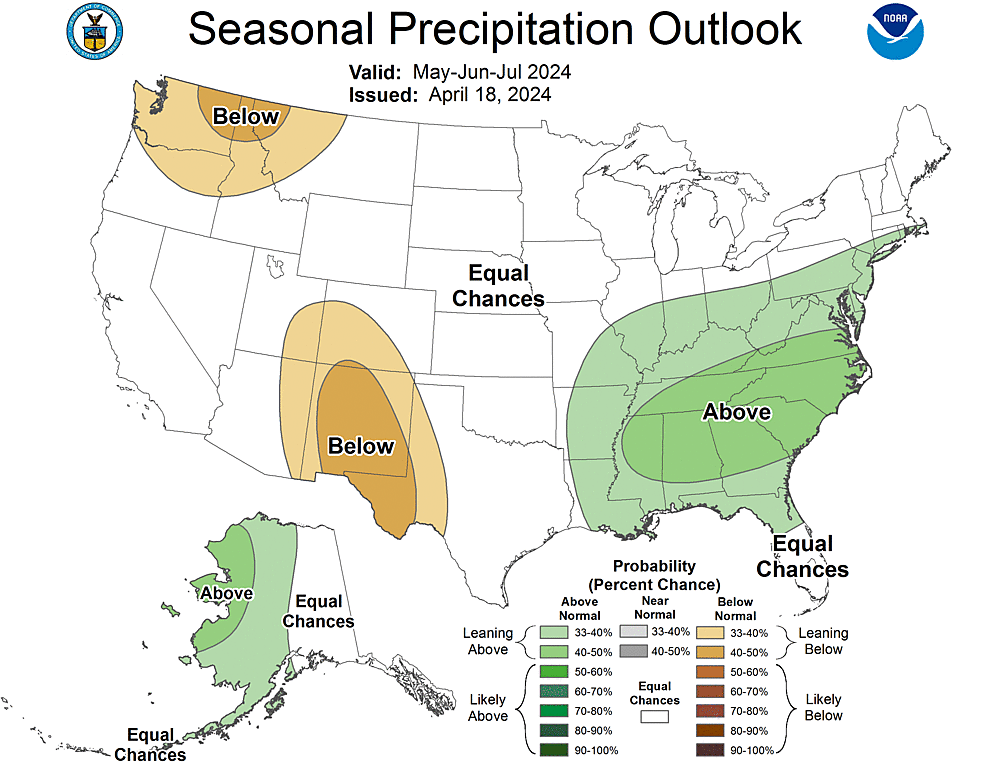 Three Month Outlook  Precipitation Probability