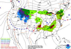 Day 2 (Wednesday): Forecast Surface Map