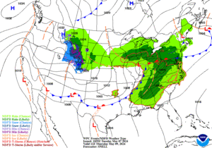 Day 3 (Thursday): Forecast Surface Map