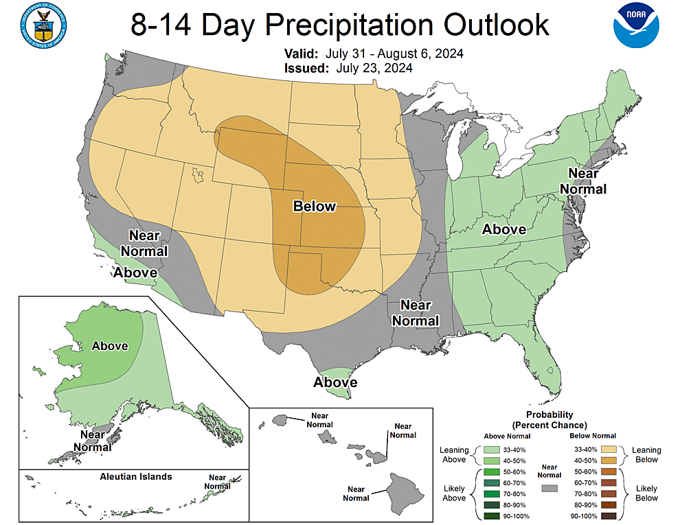 NOAA CPC 8 to 14 Day Precipitation Probability Outlook