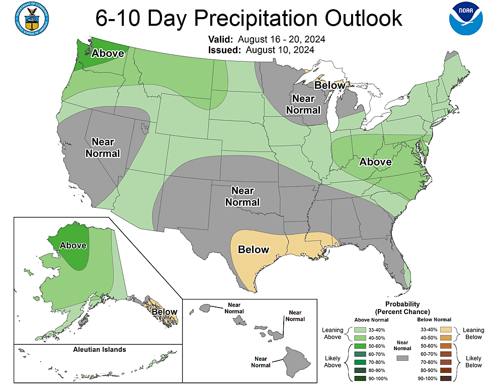 NOAA CPC 6 to 10 Day Precipitation Probability Outlook