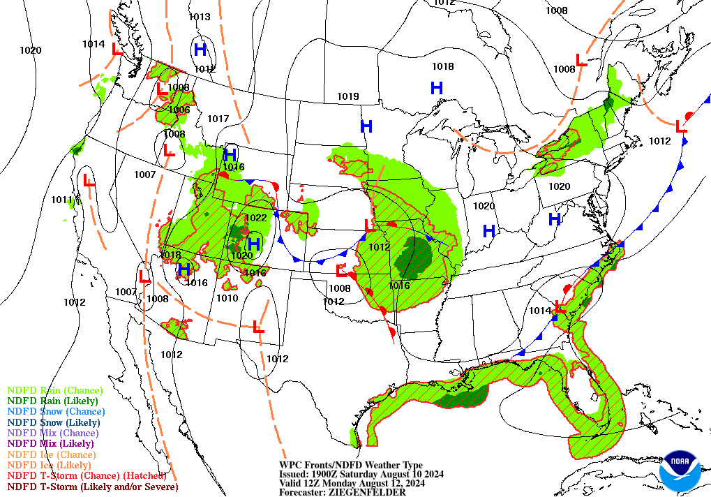 Day 3 (Monday): Forecast Surface Map