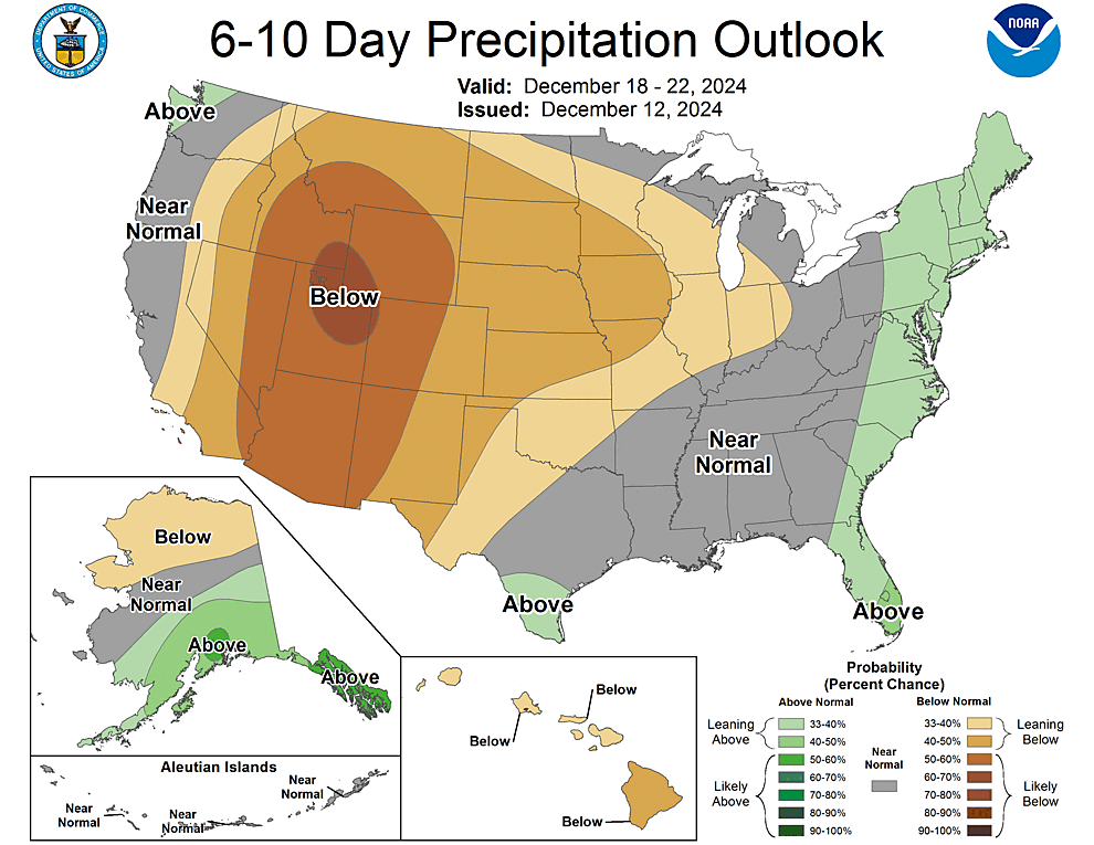 NOAA CPC 6 to 10 Day Precipitation Probability Outlook