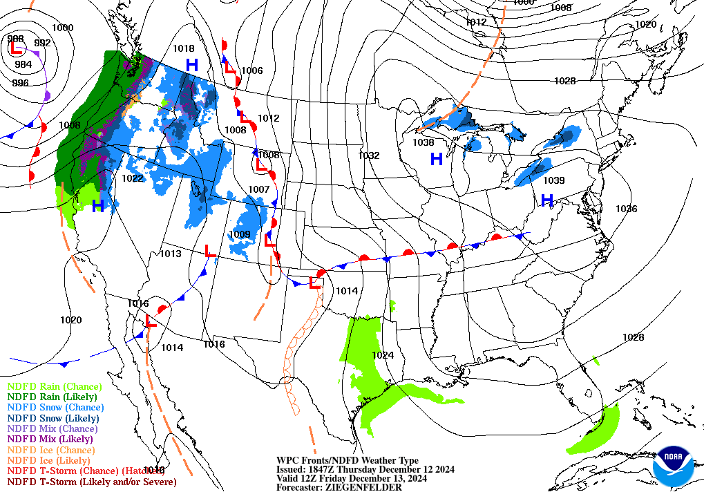 Day 2 (Friday): Forecast Surface Map