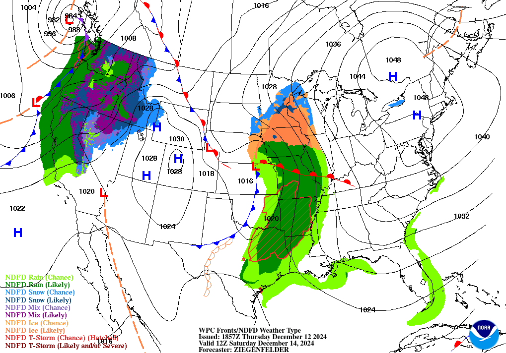 Day 3 (Saturday): Forecast Surface Map