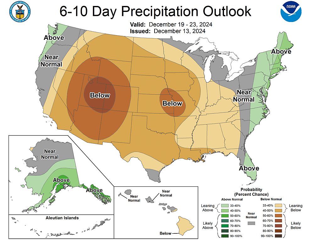 NOAA CPC 6 to 10 Day Precipitation Probability Outlook