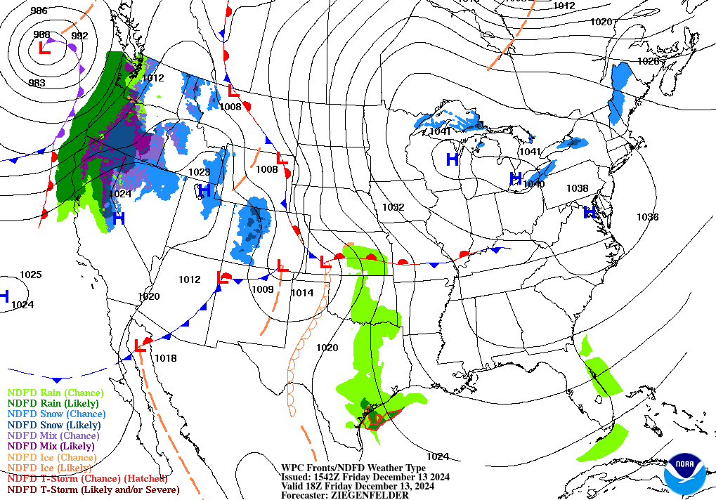 Day 1 (Friday): Forecast Surface Map