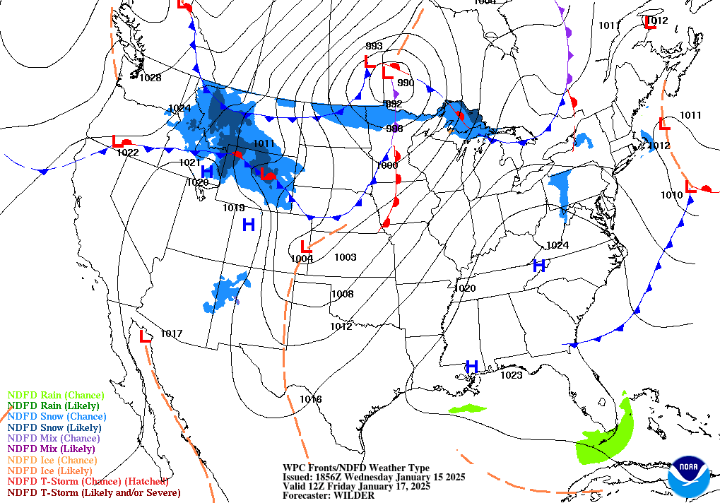 Day 3 (Friday): Forecast Surface Map
