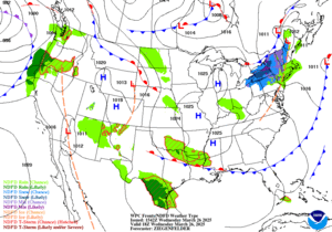 Day 1 (Wednesday): Forecast Surface Map