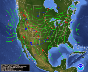 Day 4 (Saturday): Forecast Surface Map