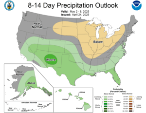 NOAA CPC 8 to 14 Day Precipitation Probability Outlook