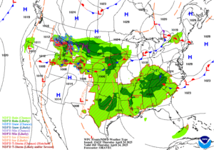 Day 1 (Thursday): Forecast Surface Map