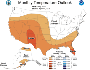 One Month Outlook - Temperature Probability