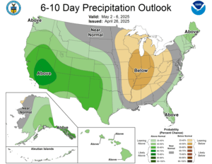 NOAA CPC 6 to 10 Day Precipitation Probability Outlook