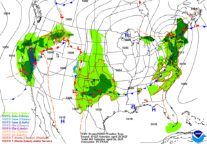 Day 1 (Saturday): Forecast Surface Map
