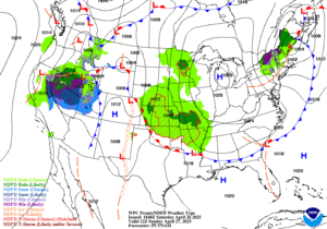 Day 2 (Sunday): Forecast Surface Map