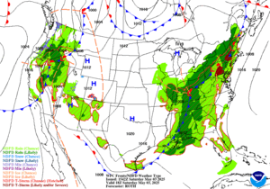 Day 1 (Saturday): Forecast Surface Map