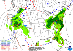 Day 2 (Sunday): Forecast Surface Map