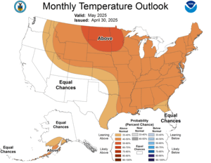 One Month Outlook - Temperature Probability