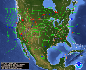 Day 4 (Sunday): Forecast Surface Map
