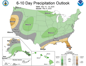 NOAA CPC 6 to 10 Day Precipitation Probability Outlook