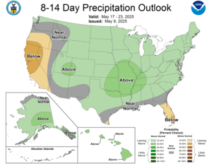 NOAA CPC 8 to 14 Day Precipitation Probability Outlook