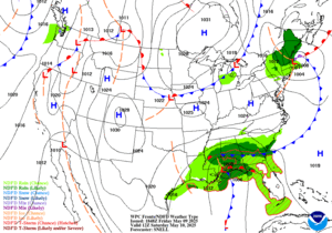 Day 2 (Saturday): Forecast Surface Map
