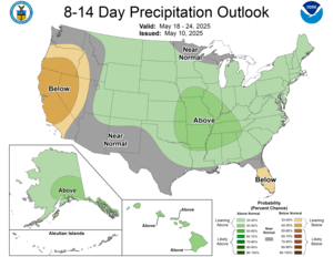 NOAA CPC 8 to 14 Day Precipitation Probability Outlook