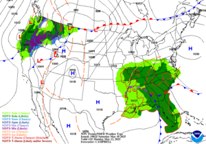 Day 3 (Monday): Forecast Surface Map