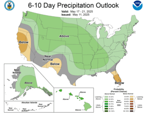 NOAA CPC 6 to 10 Day Precipitation Probability Outlook