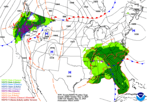 Day 2 (Monday): Forecast Surface Map