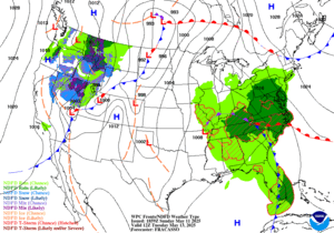 Day 3 (Tuesday): Forecast Surface Map