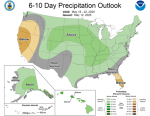 NOAA CPC 6 to 10 Day Precipitation Probability Outlook