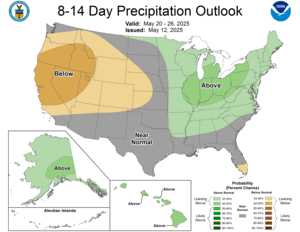 NOAA CPC 8 to 14 Day Precipitation Probability Outlook