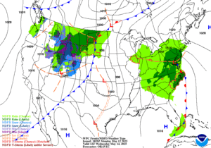 Day 3 (Wednesday): Forecast Surface Map