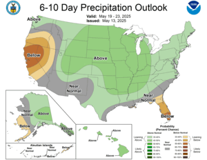 NOAA CPC 6 to 10 Day Precipitation Probability Outlook