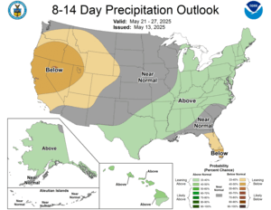 NOAA CPC 8 to 14 Day Precipitation Probability Outlook