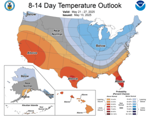 NOAA CPC 8 to 14 Day Temperature Probability Outlook