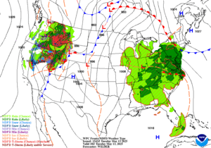 Day 1 (Tuesday): Forecast Surface Map