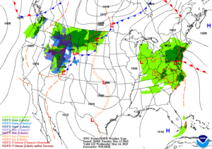 Day 2 (Wednesday): Forecast Surface Map