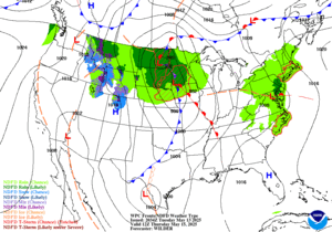 Day 3 (Thursday): Forecast Surface Map