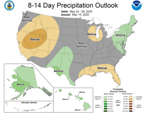 NOAA CPC 8 to 14 Day Precipitation Probability Outlook