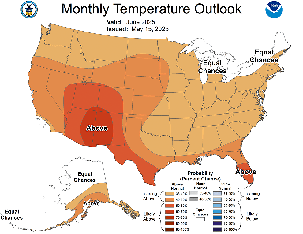 One Month Outlook  Temperature Probability