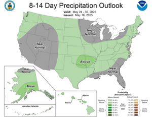 NOAA CPC 8 to 14 Day Precipitation Probability Outlook