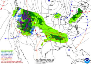 Day 3 (Sunday): Forecast Surface Map