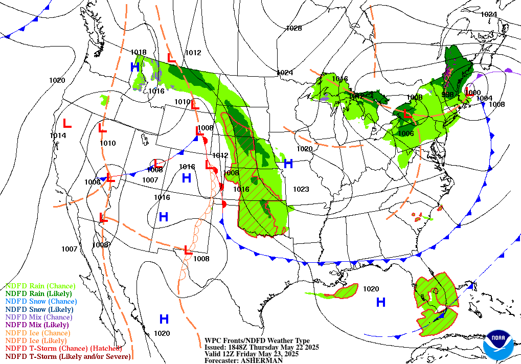 Day 2 (Friday): Forecast Surface Map
