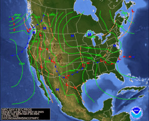 Day 4 (Sunday): Forecast Surface Map
